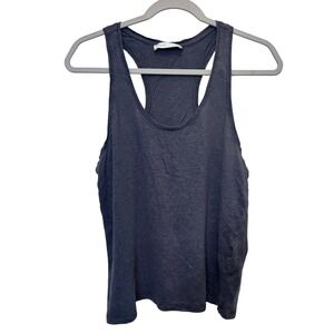 Grana Womens Tank Top Size S Gray 100% Linen Racerback Minimalist Capsule